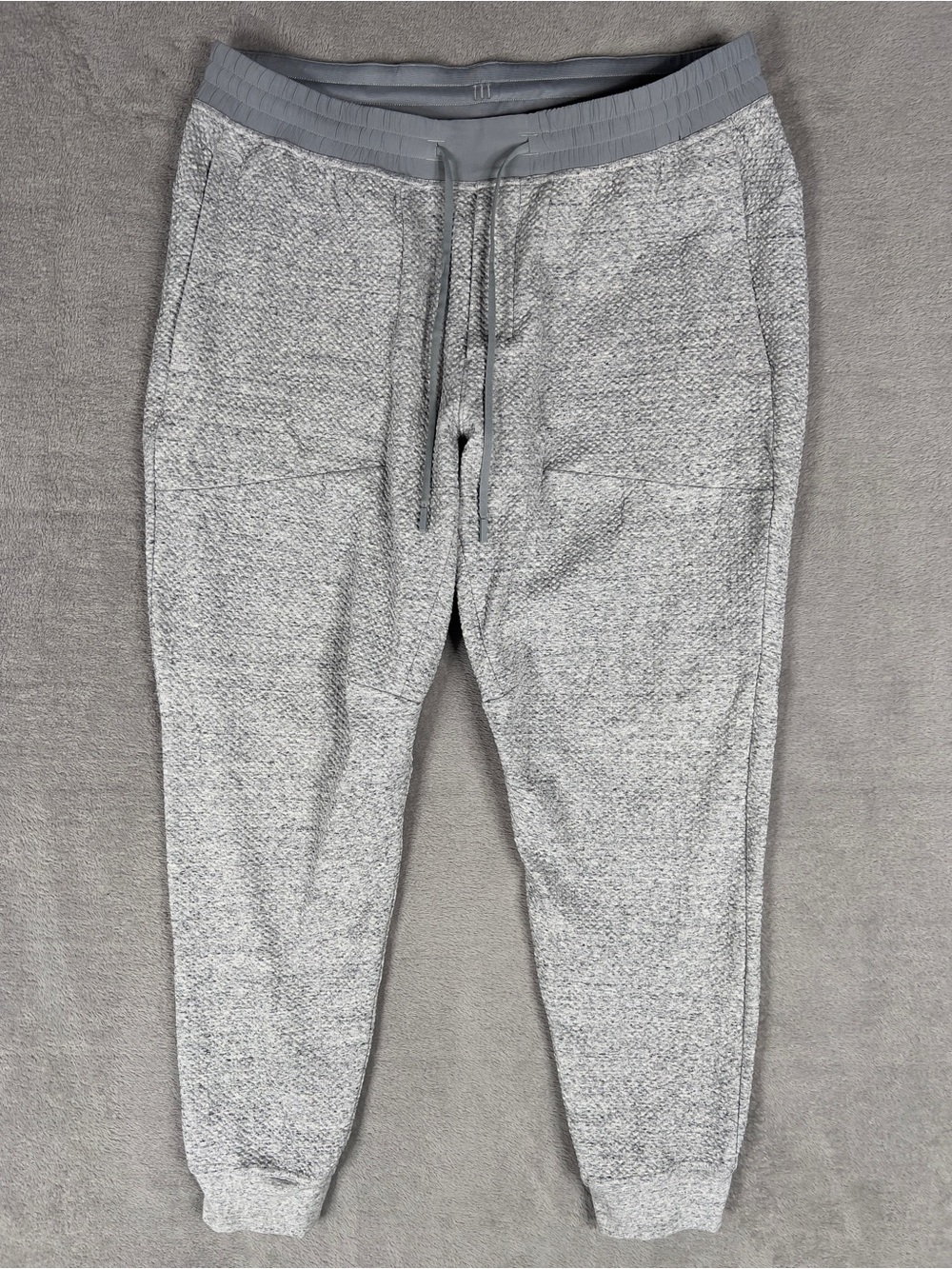 Lululemon At Ease Textured Jogger Pants Men's 2XL Heather Gray Athleisure